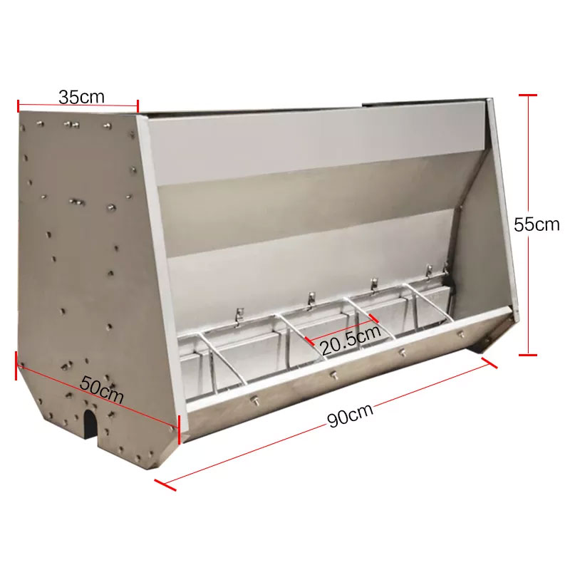 Comedero automático para cerdos de doble cara de acero inoxidable, alimentador para cerdas, equipo para ganado