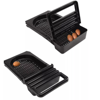 Bandeja/cesta de huevos inclinada de PP con percha para cajas nido de pollo enrollables de acero, almohadilla LMA-34