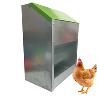 Alimentador de pollos y aves de corral galvanizado de Metal, comederos automáticos personalizados de alta calidad para comida de pollitos al aire libre para granja LM-133